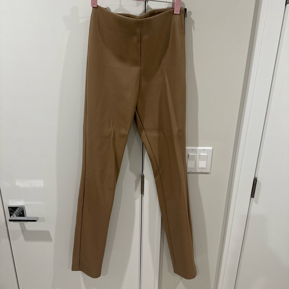 Zara Carmel Vegan Leather Pants | Size M